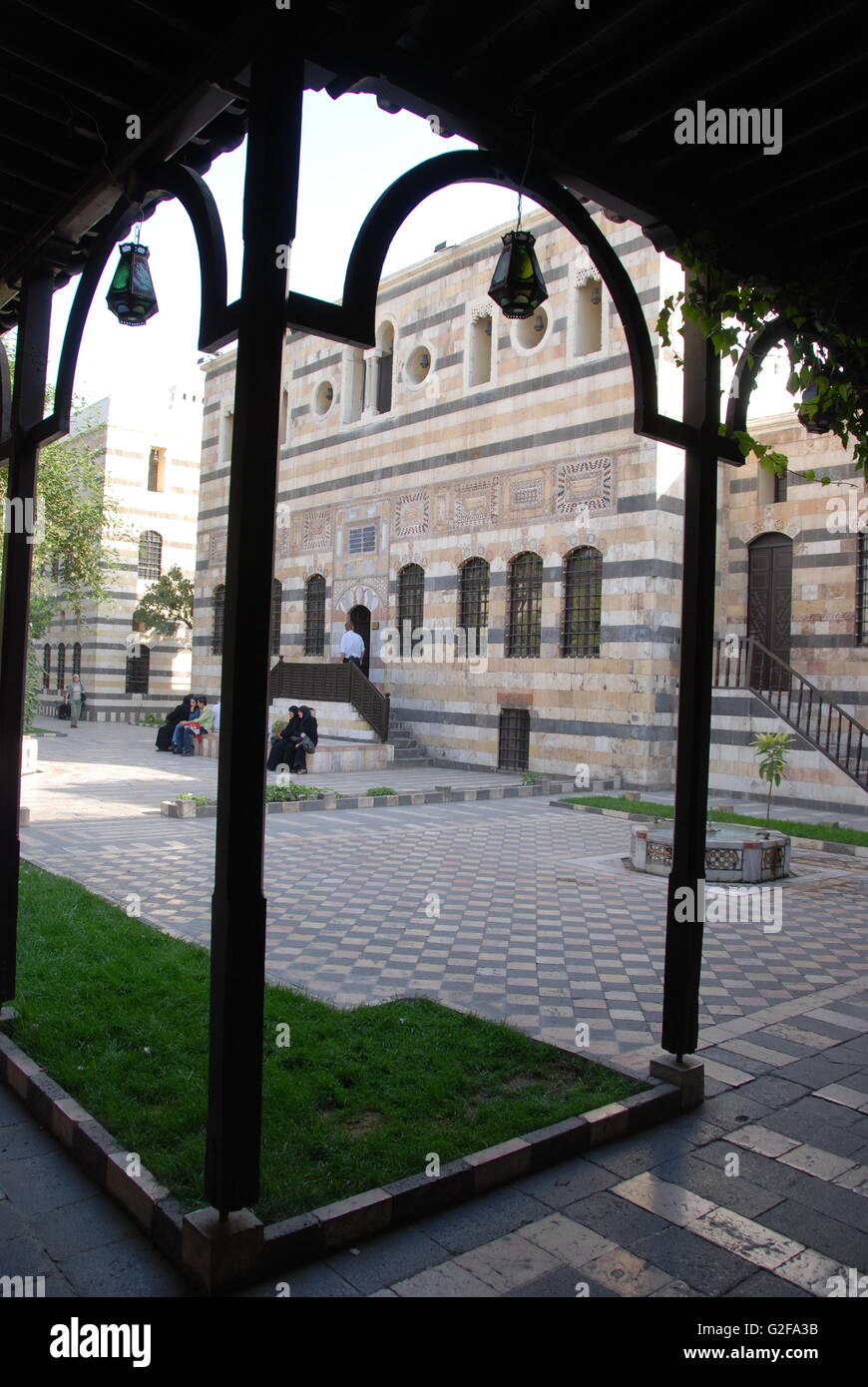 Damasco - Azem Palace, Cortile Foto Stock