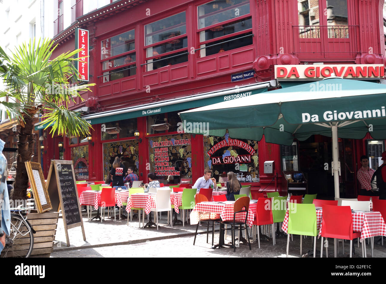 Mangiare fuori in Anversa, Belgio Foto Stock