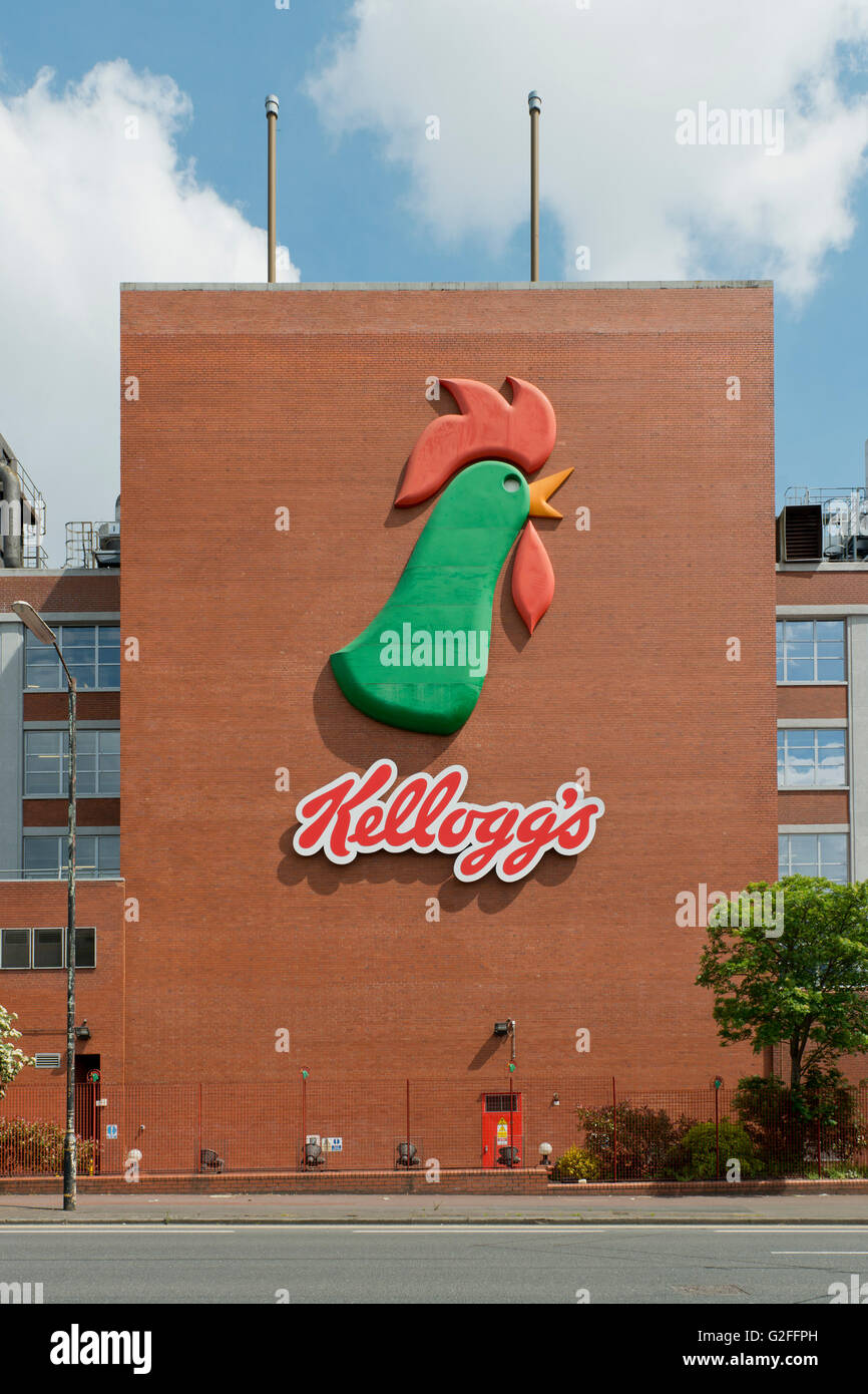 Il Kellogg's factory si trova su Barton Dock Road tra le aree di Stretford e Trafford Park in Greater Manchester, UK. Foto Stock