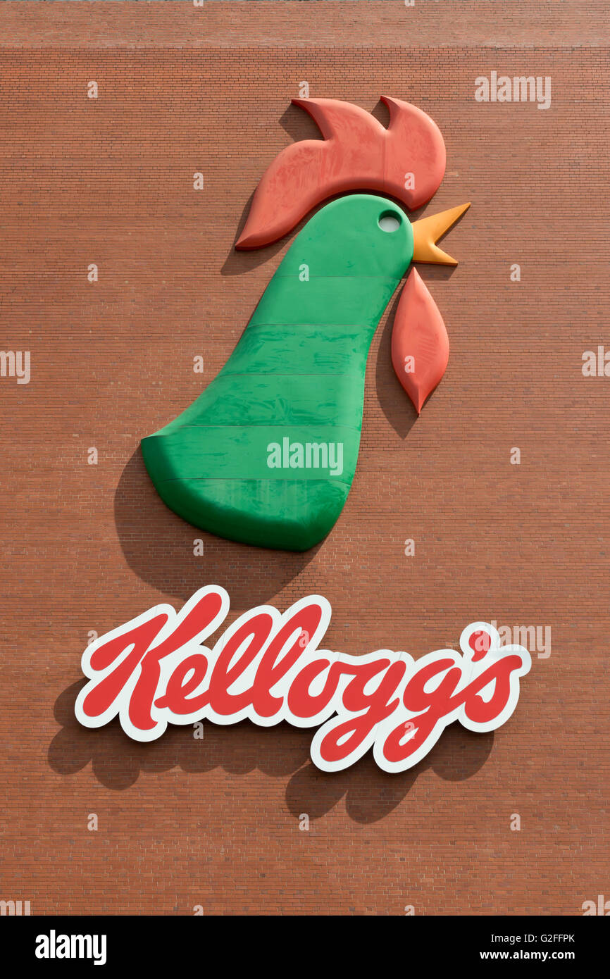 Il Kellogg's factory si trova su Barton Dock Road tra le aree di Stretford e Trafford Park in Greater Manchester, UK. Foto Stock