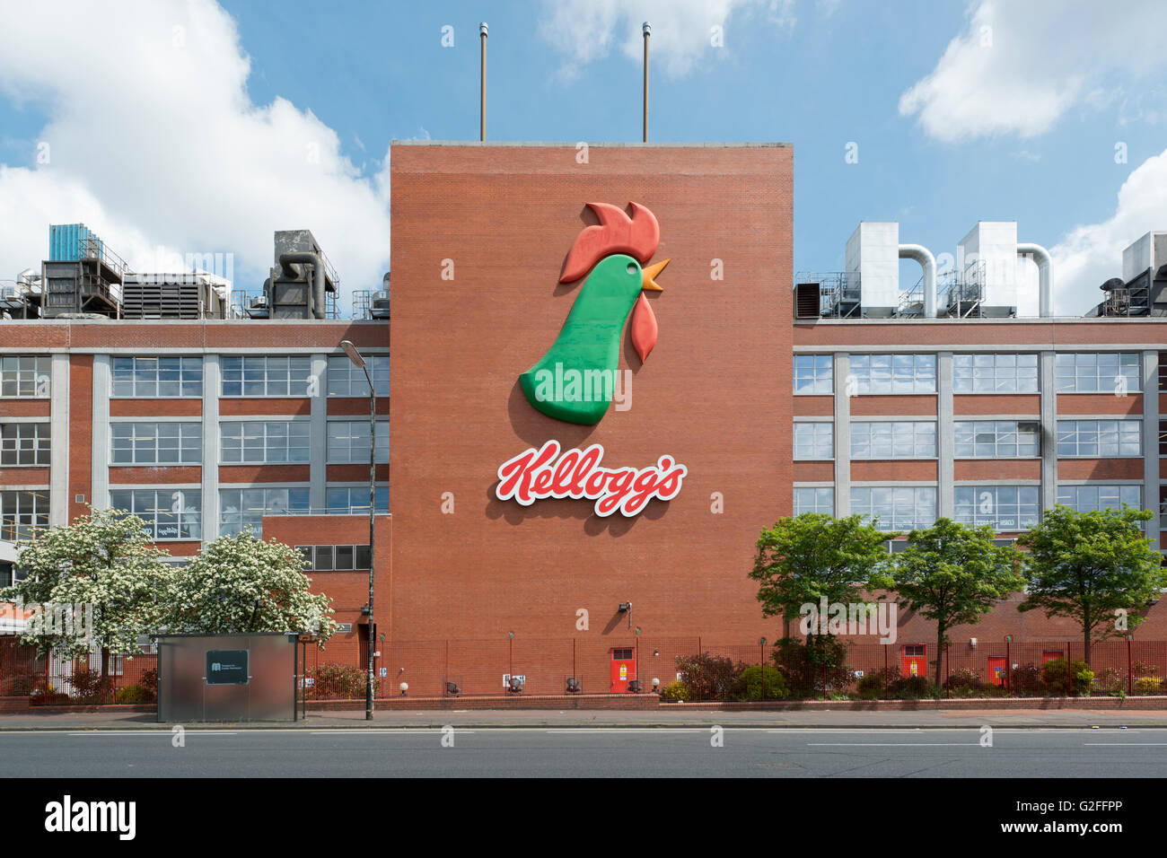 Il Kellogg's factory si trova su Barton Dock Road tra le aree di Stretford e Trafford Park in Greater Manchester, UK. Foto Stock