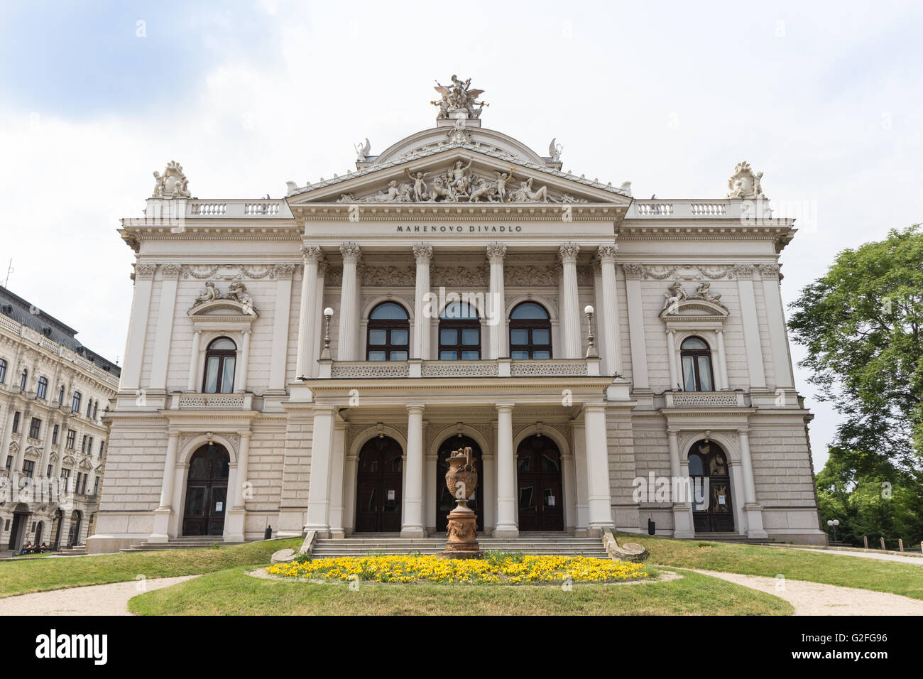 La facciata del Teatro Mahen a Brunn, Repubblica Ceca. Foto Stock