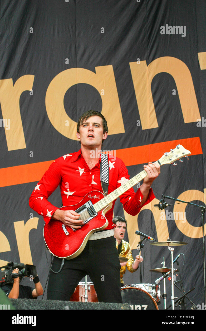 Franz Ferdinand effettuando al Festival della lettura 2004, Reading, in Inghilterra, Regno Unito. Foto Stock