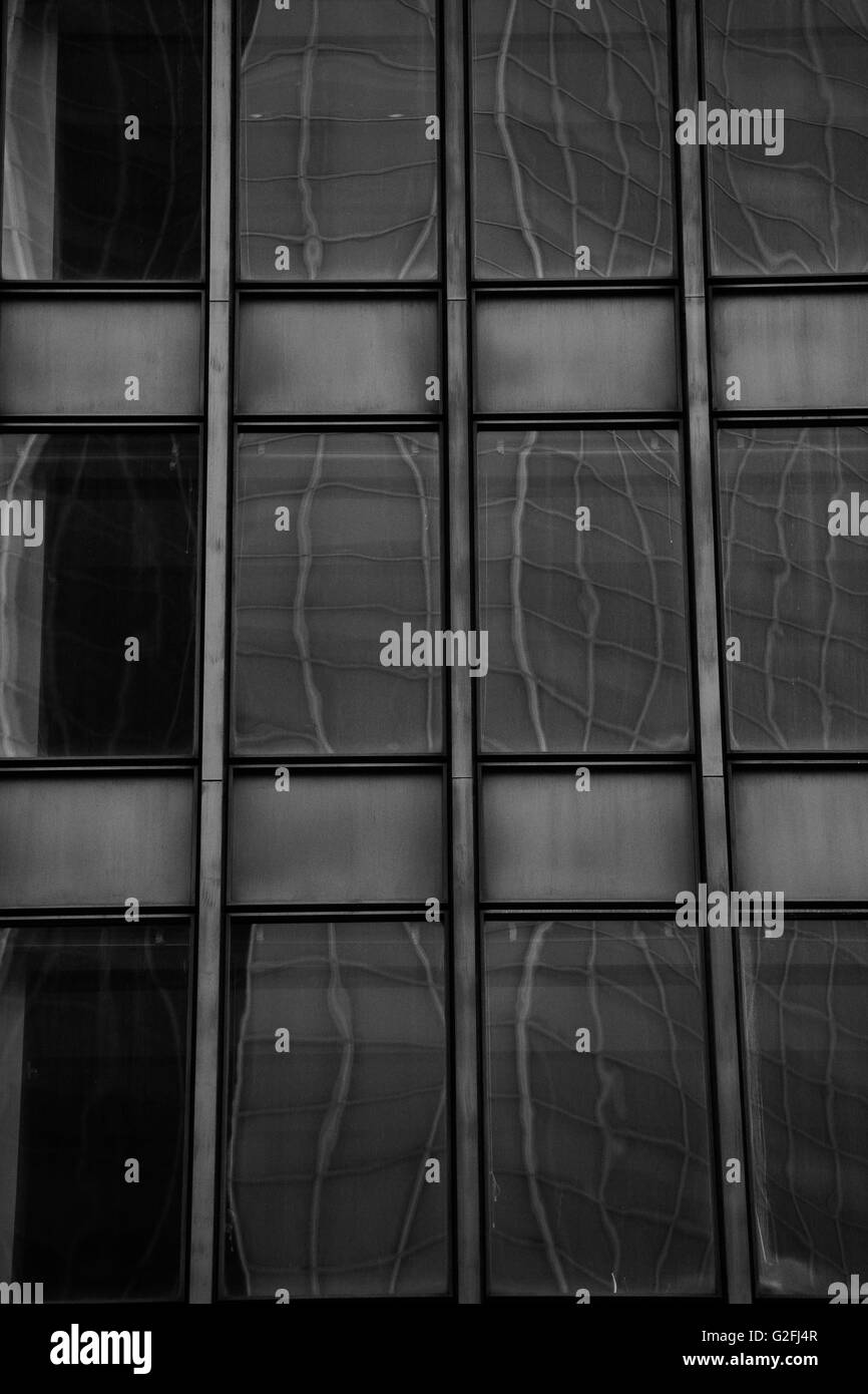 Ufficio finestre, Close-Up, New York City, Stati Uniti d'America Foto Stock
