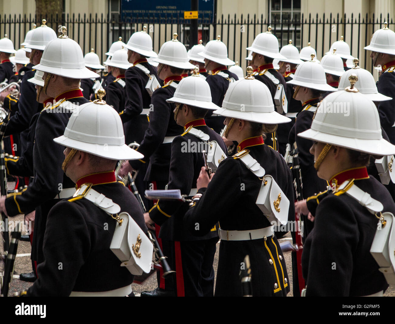 Royal Marines battendo retreat Maggio 2016 Foto Stock