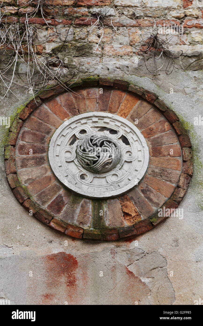 La decorazione parietale a Venezia, Italia Foto Stock