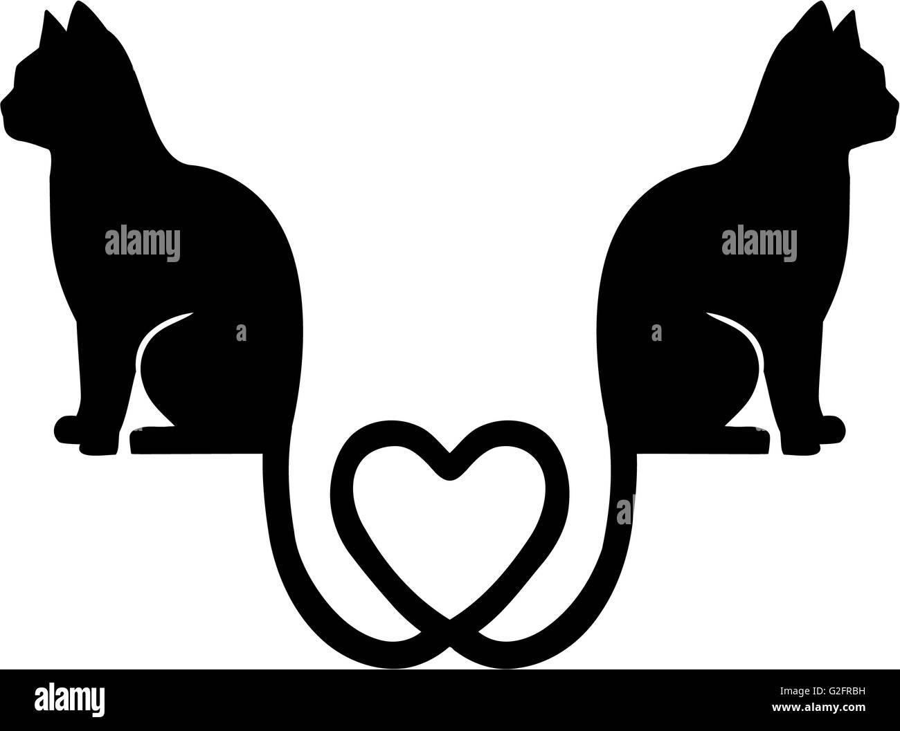 Udienza gatti con cuore Foto Stock