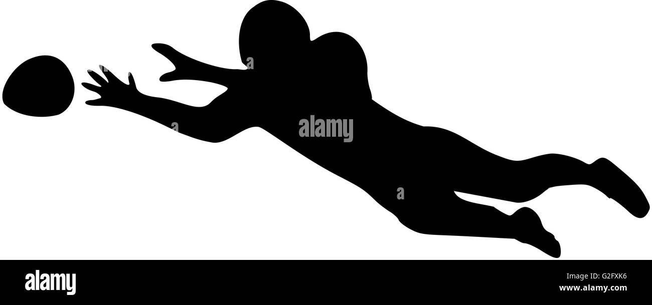 Silhouette di calcio la cattura Foto Stock Silhouette di calcio la cattura Foto Stock