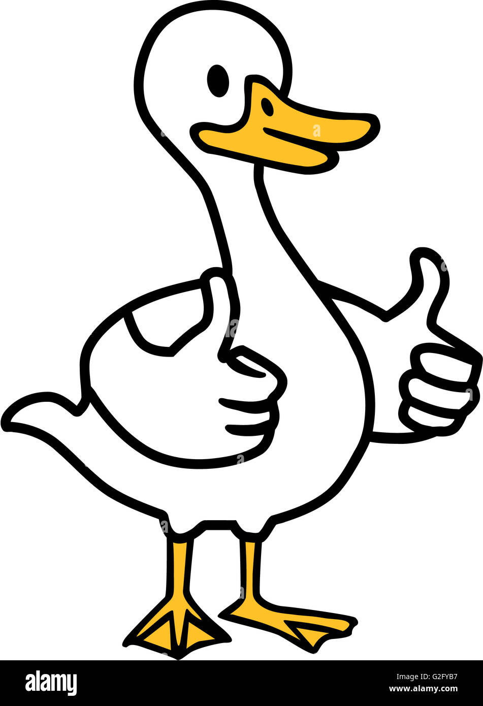 Cartoon Goose con il pollice in alto Foto Stock