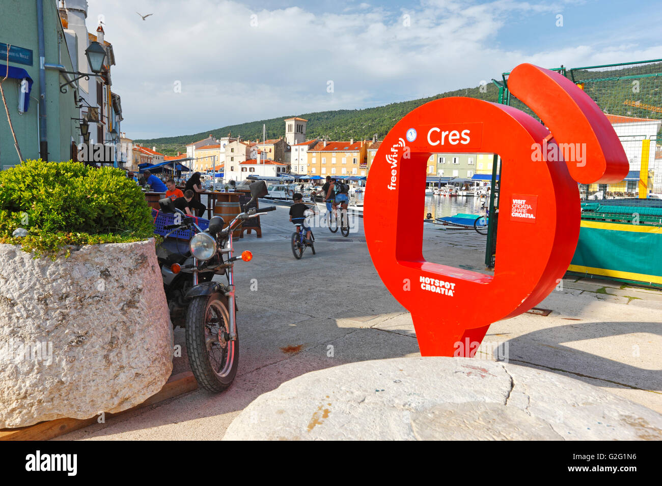 Hotspot wifi gratuito nella città di Cres Foto Stock