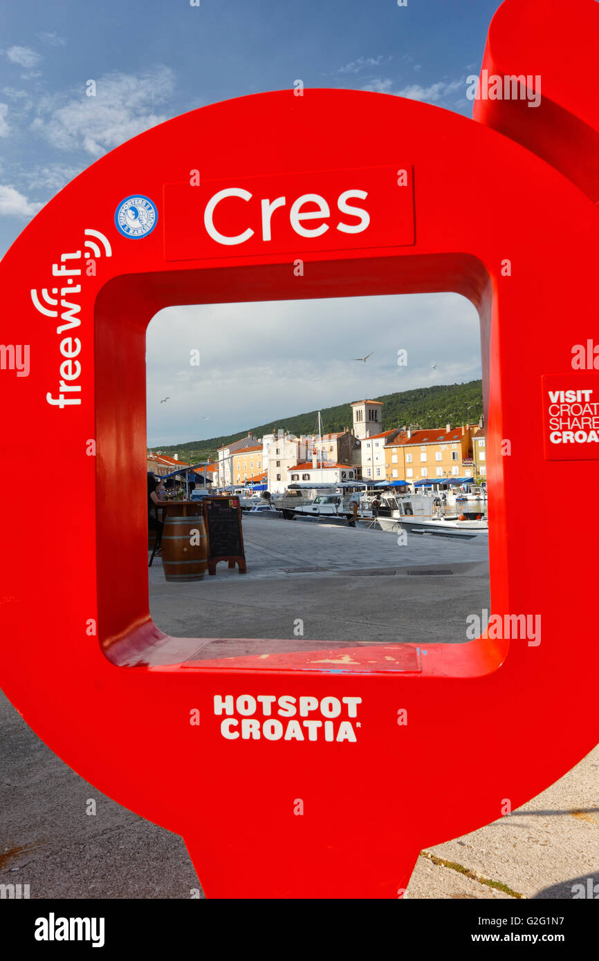 Hotspot wifi gratuito nella città di Cres Foto Stock