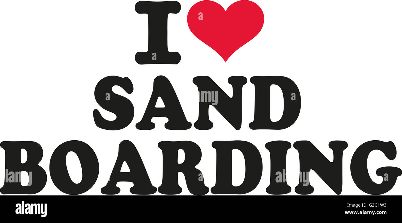 Io amo sandboarding Foto Stock