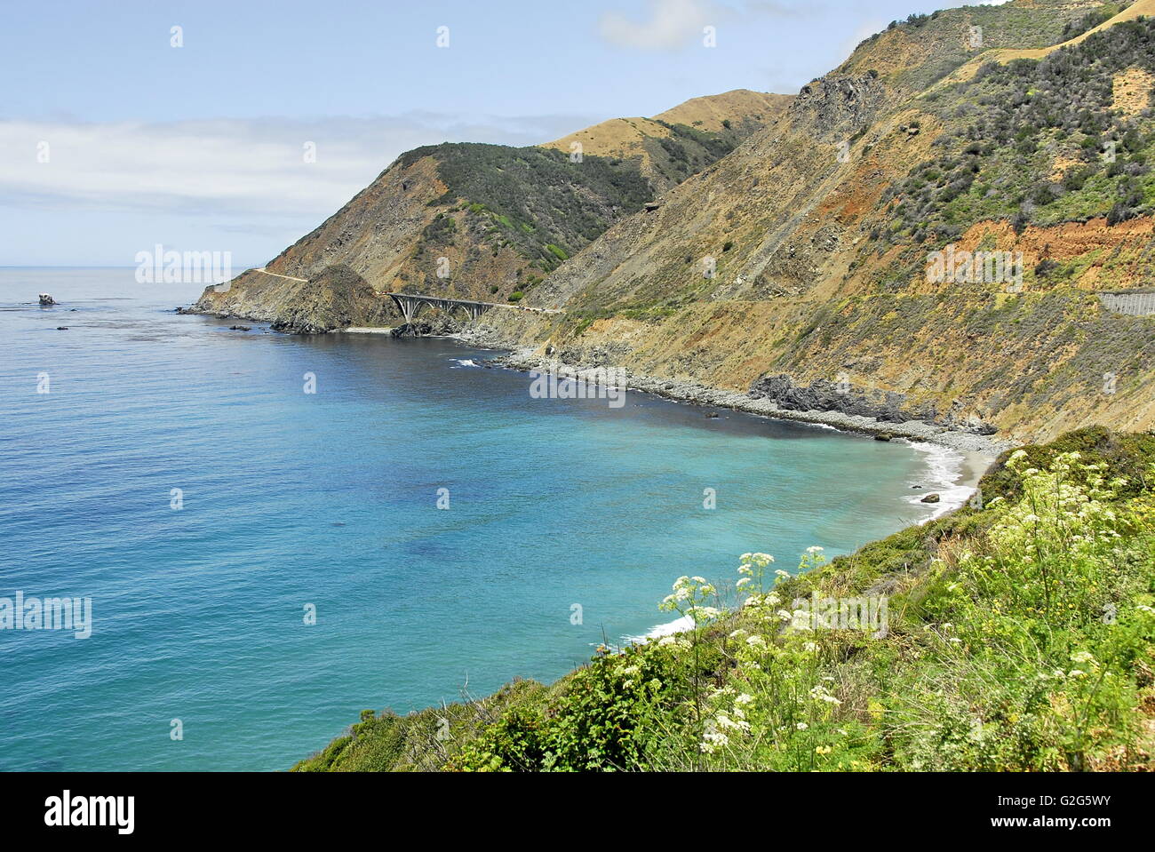 Il Big Sur costa a costa centrale della California lungo la California State Route 1 Foto Stock