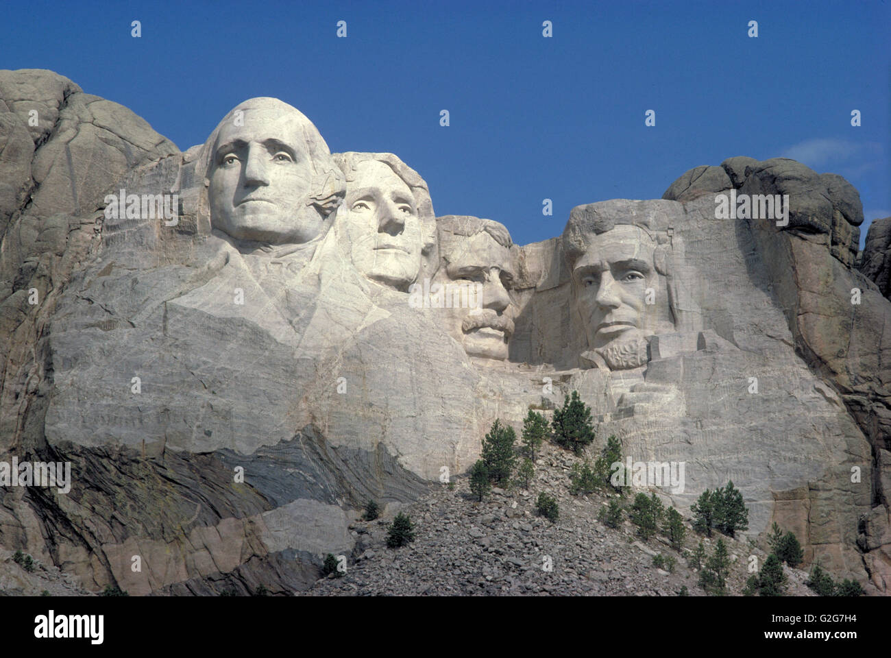 Dakota del Sud - Mount Rushmore National Monument. Gutzon Boralum, morto nel 1941, era l'uomo che ha progettato il raggruppamento e la centralina ORC Foto Stock