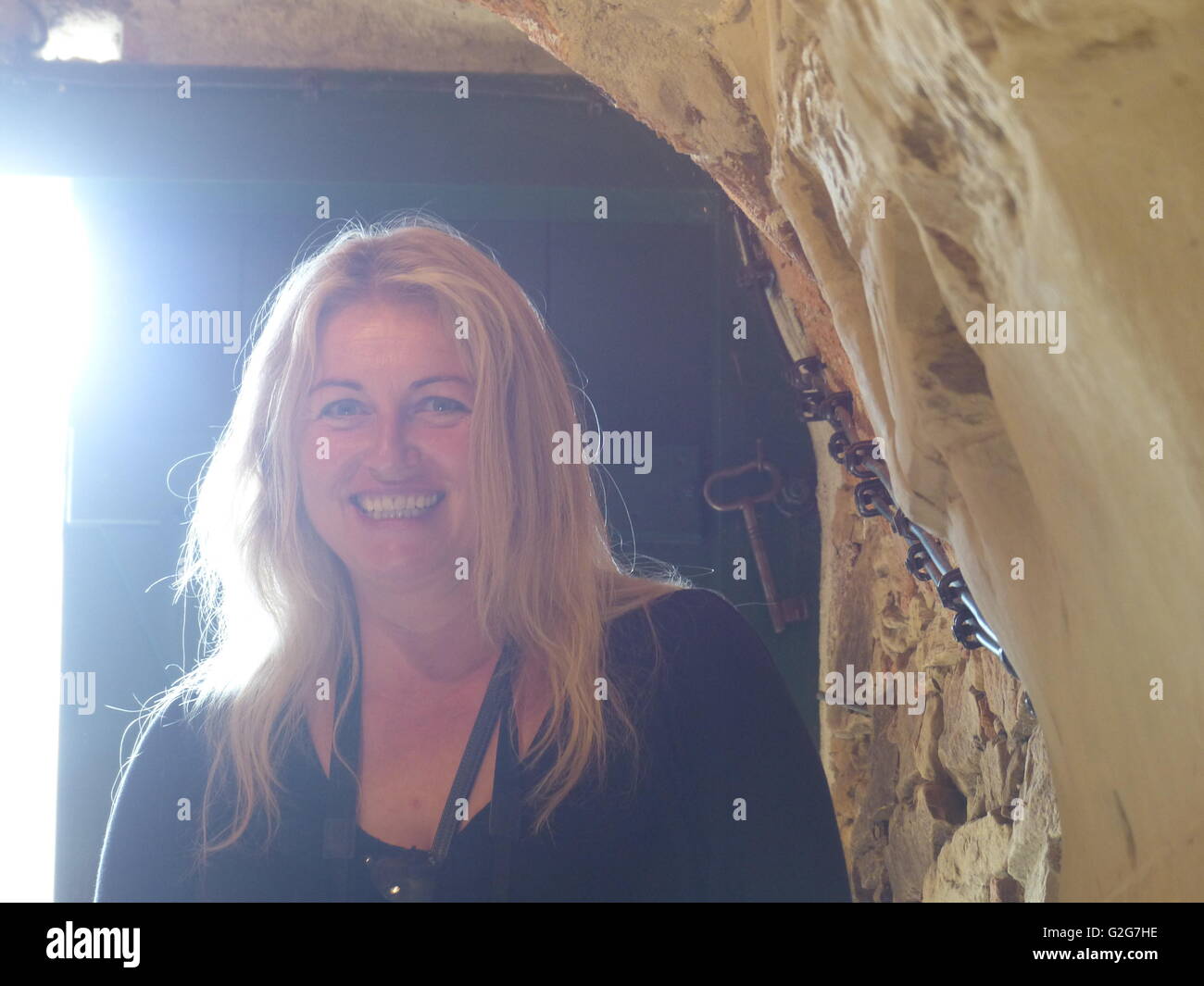 donna sorridente Foto Stock