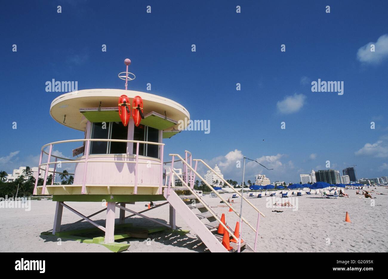 Stati Uniti - Miami Beach, bagnino post Foto Stock