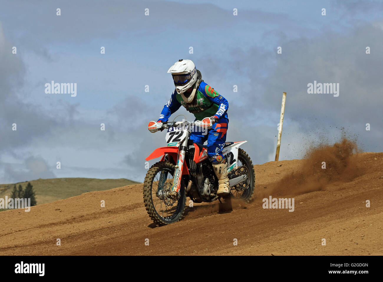 Gara di motocross a Rhynie pista di motocross, Rhynie Scozia. Foto Stock