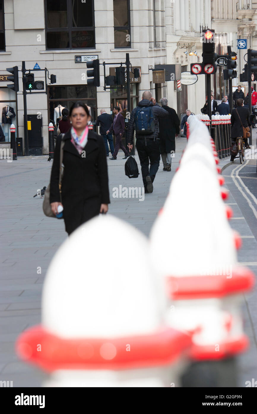 Città di confine di Londra paracarri Foto Stock