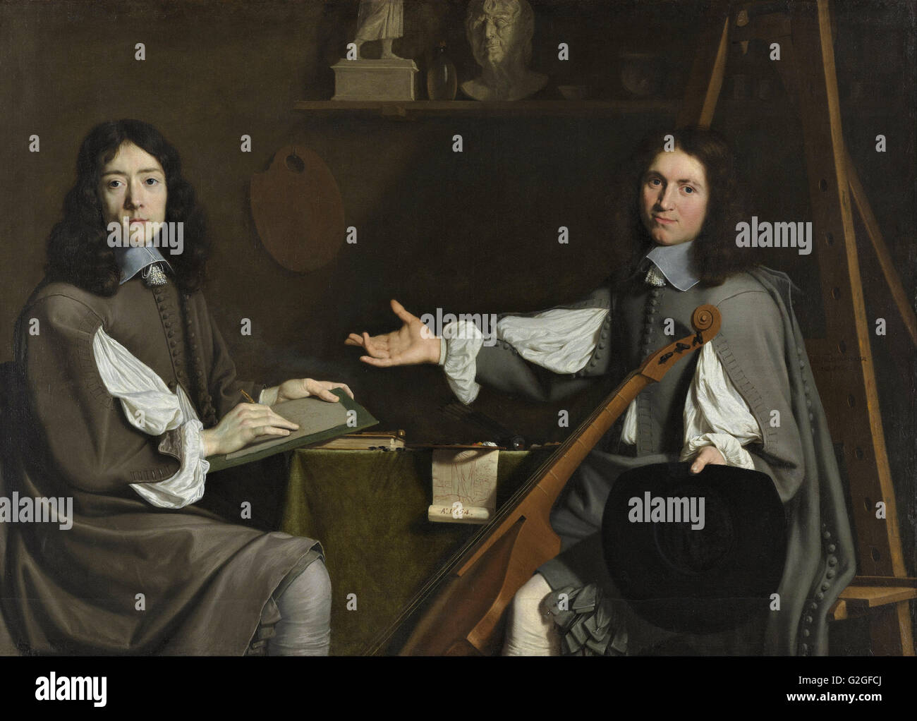 Jean Baptiste de Champaigne e Nicolas de Plattemontagne - Doppio ritratto di entrambi gli artisti - Museo Boijmans Van Beuningen - Rotterdam Foto Stock