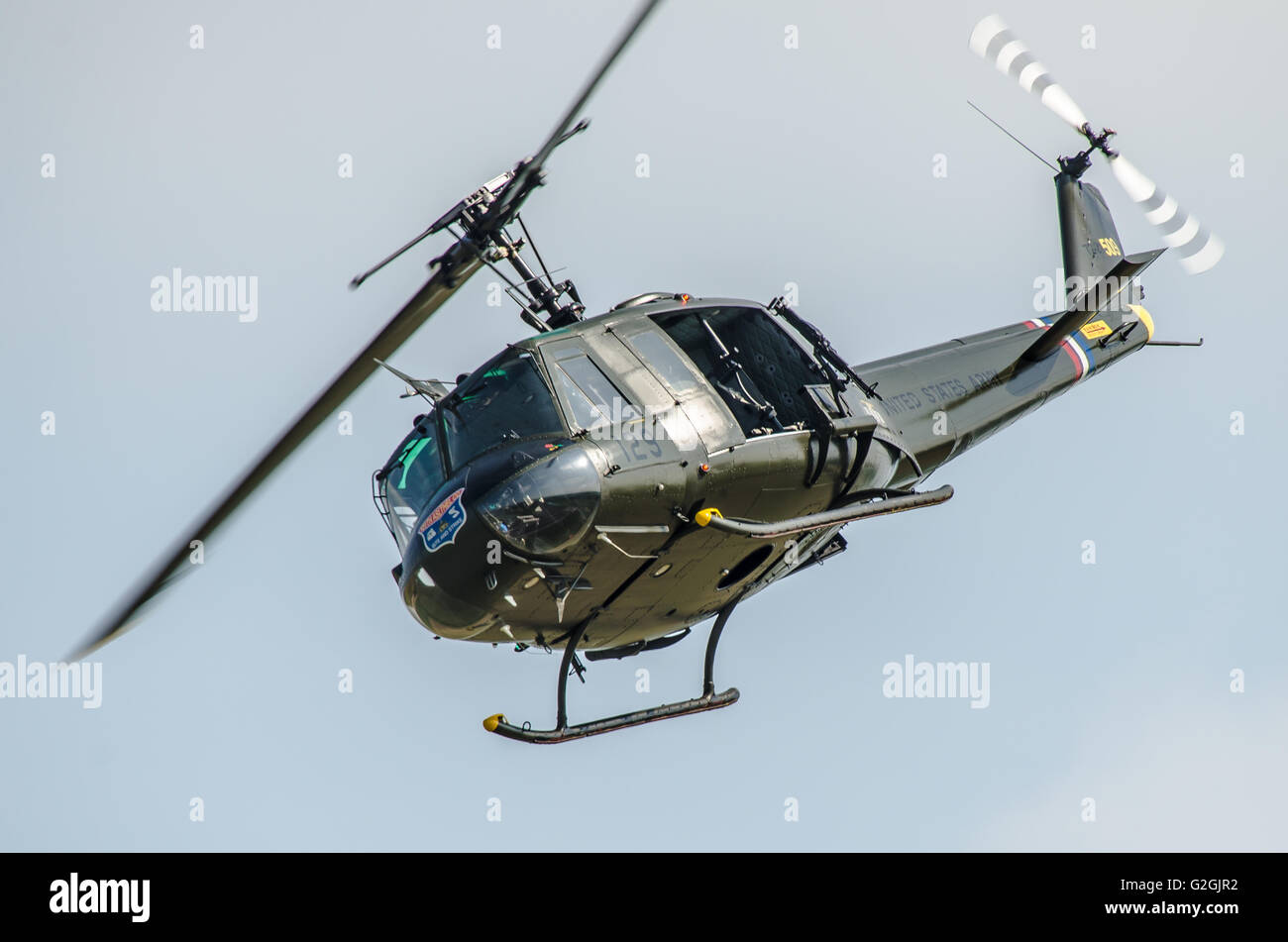 Bell UH-1 o "Huey' è uno dei più famosi elicotteri nel mondo e in particolare dal suo servizio nella guerra del Vietnam. Di proprietà di aziende MSS Foto Stock