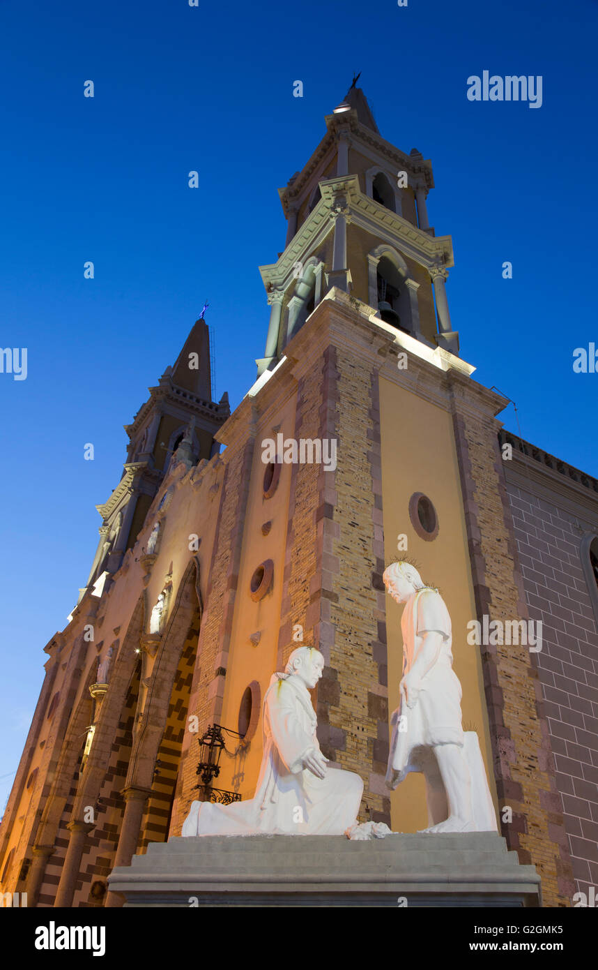 Cattedrale dell Immacolata Concezione, sera, Mazatlan, Sinaloa Membro, Messico Foto Stock