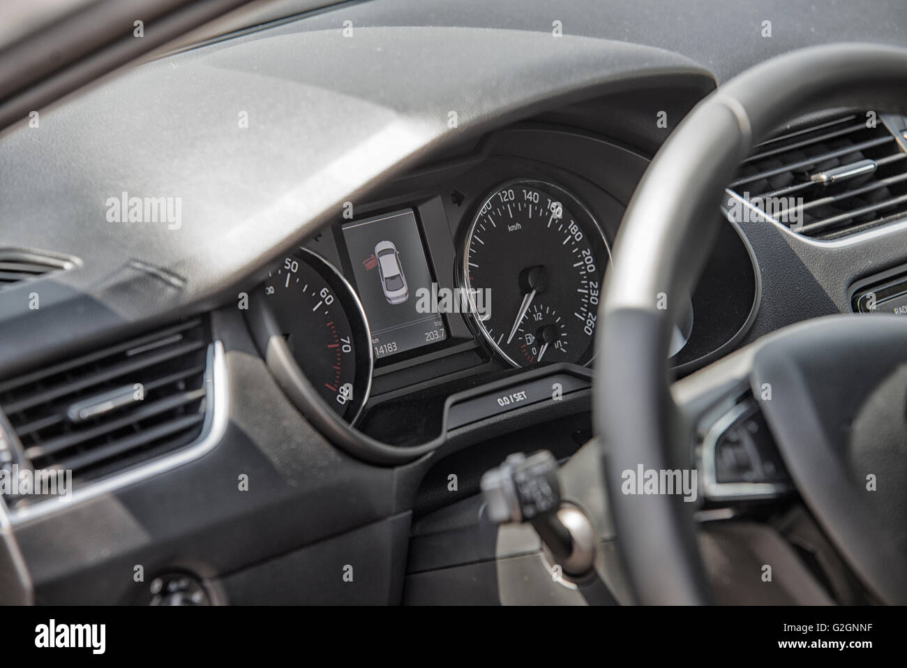 Wroclaw, Polonia, 28 Maggio 2016: Close up su Skoda Octavia calcolatoresull Motorshow il 28 maggio 2016 in Polonia Foto Stock