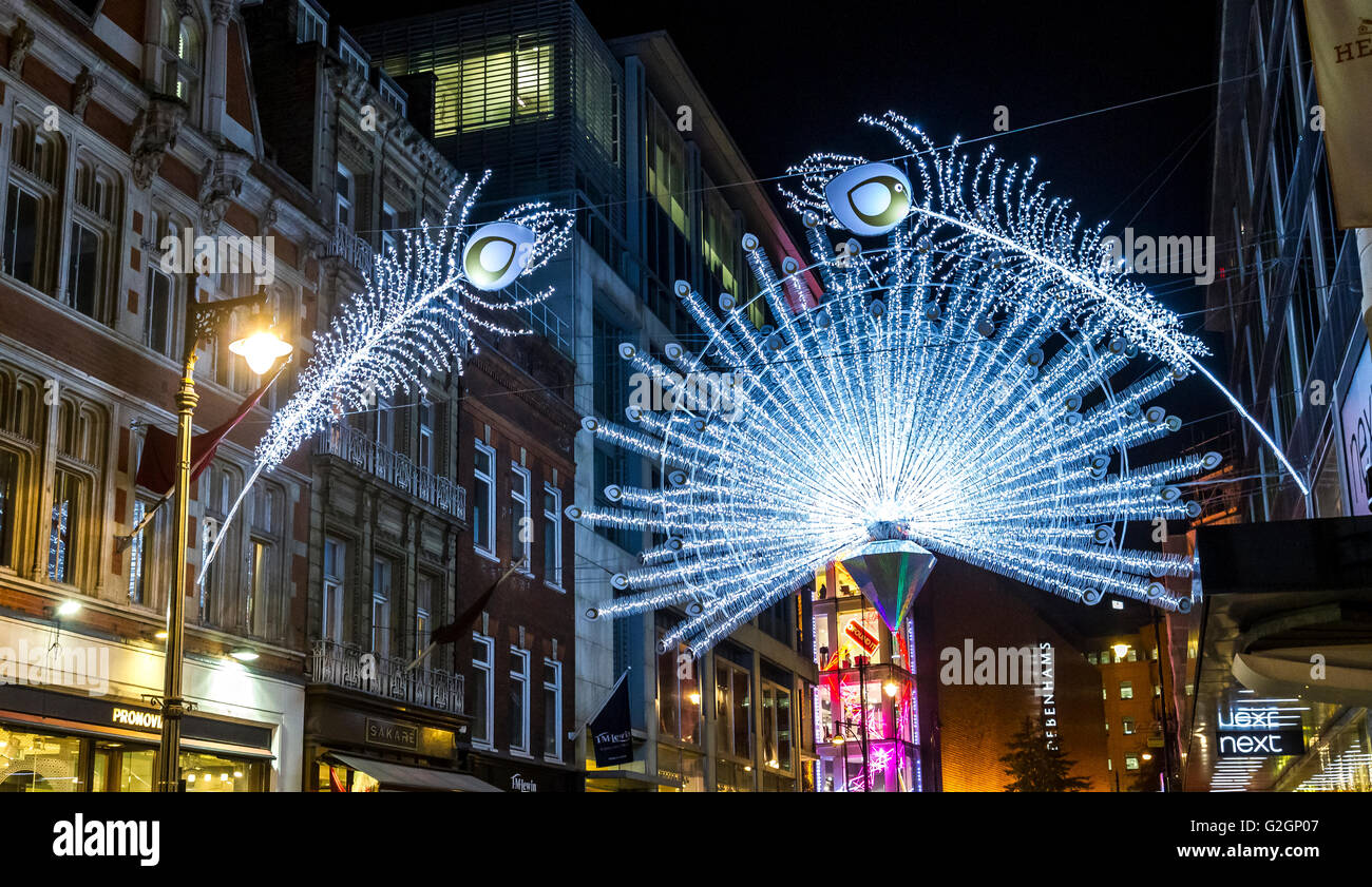 Bond St Christmas Lights nel West End di Londra, Londra, Regno Unito Foto Stock