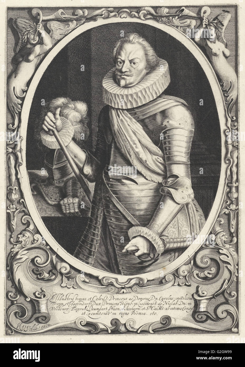 Ritratto di Charles, Principe di Liechtenstein, duca di Troppau e Jägerndorf, il sig. Feldberg, Jan van de Velde (II), 1622 - 1627 Foto Stock