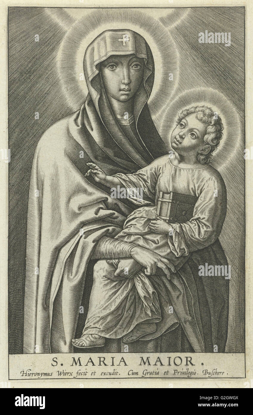 Maria con Gesù Bambino, Hieronymus WIERIX, 1563 - prima del 1600 Foto Stock