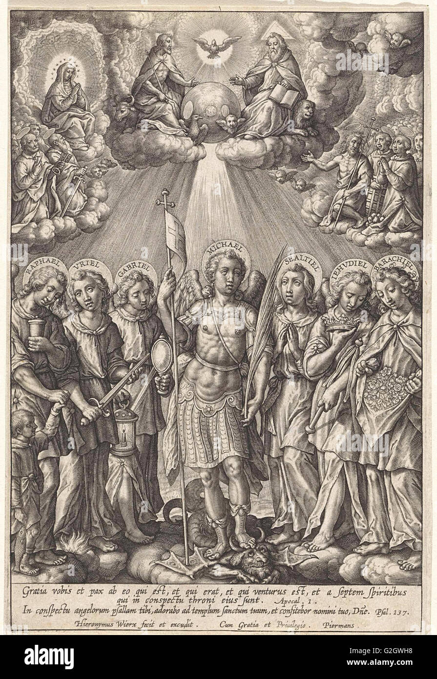 Sette Arcangeli, Hieronymus WIERIX, 1563 - prima del 1619 Foto Stock