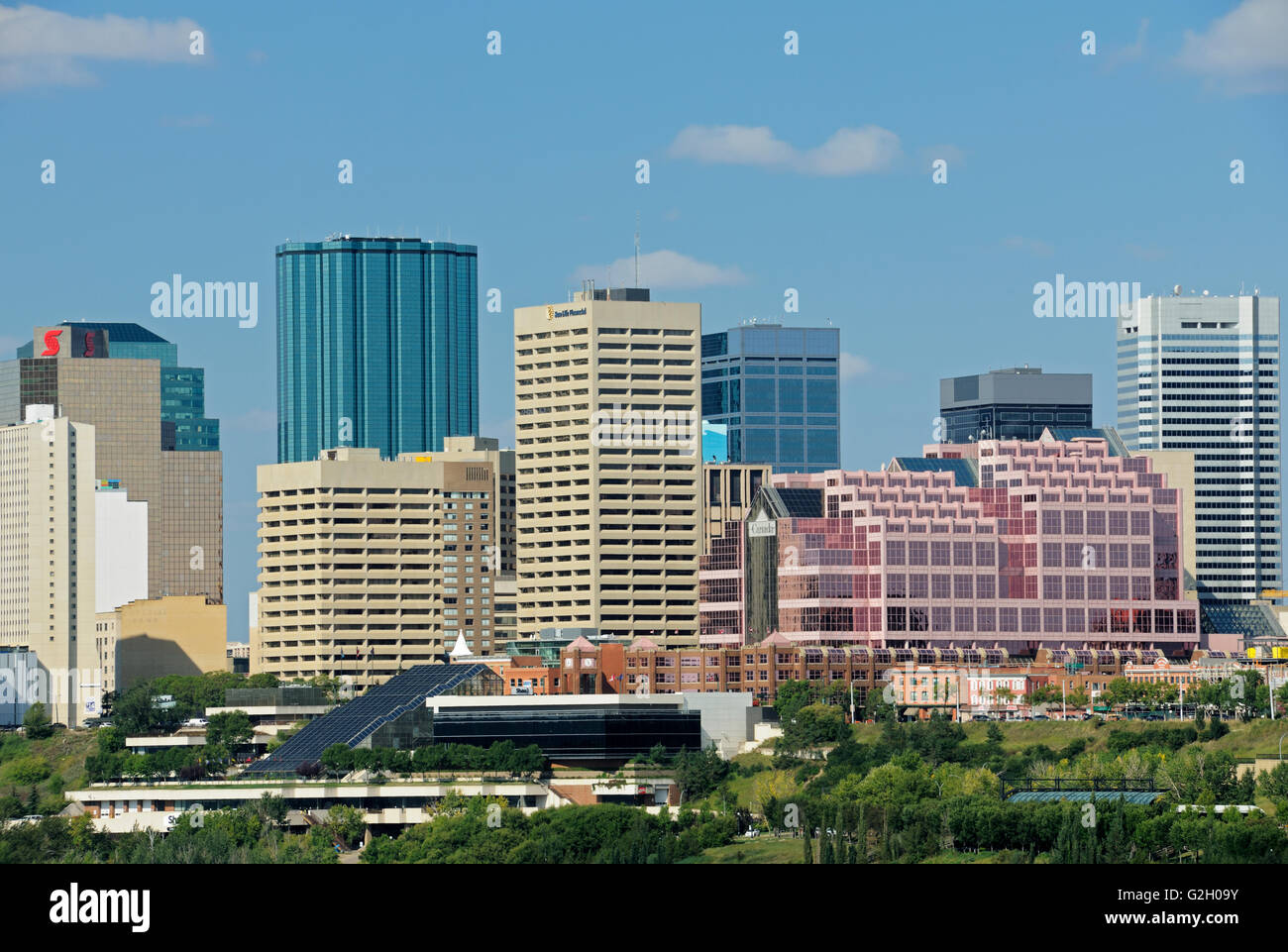 Edmonton skyline cercando westerly, northwesterly Edmonton Alberta Canada Foto Stock