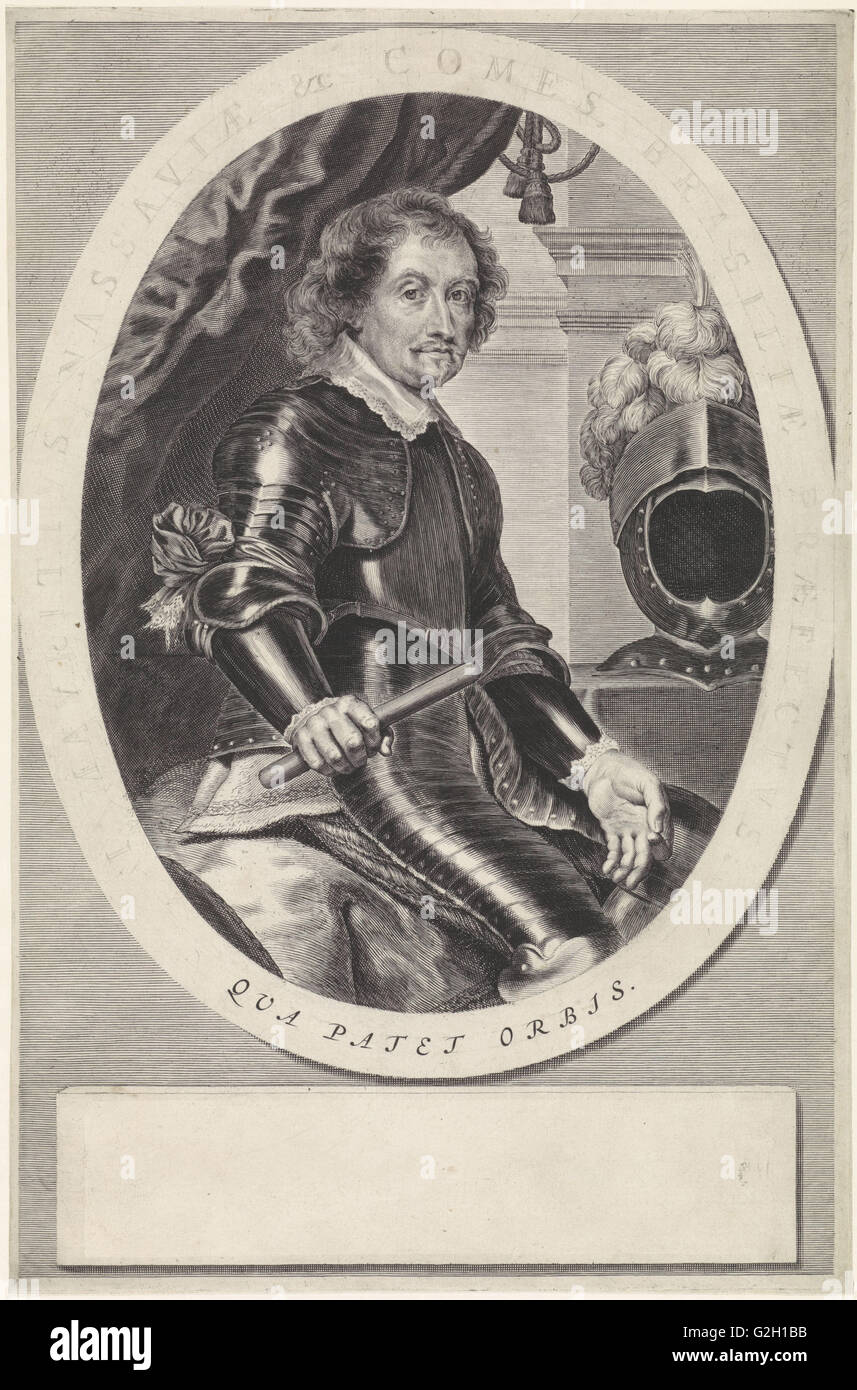 Ritratto di Johan Maurits di Nassau-Siegen, Theodor Matham, Frans Jansz Post, 1635 - 1676 Foto Stock