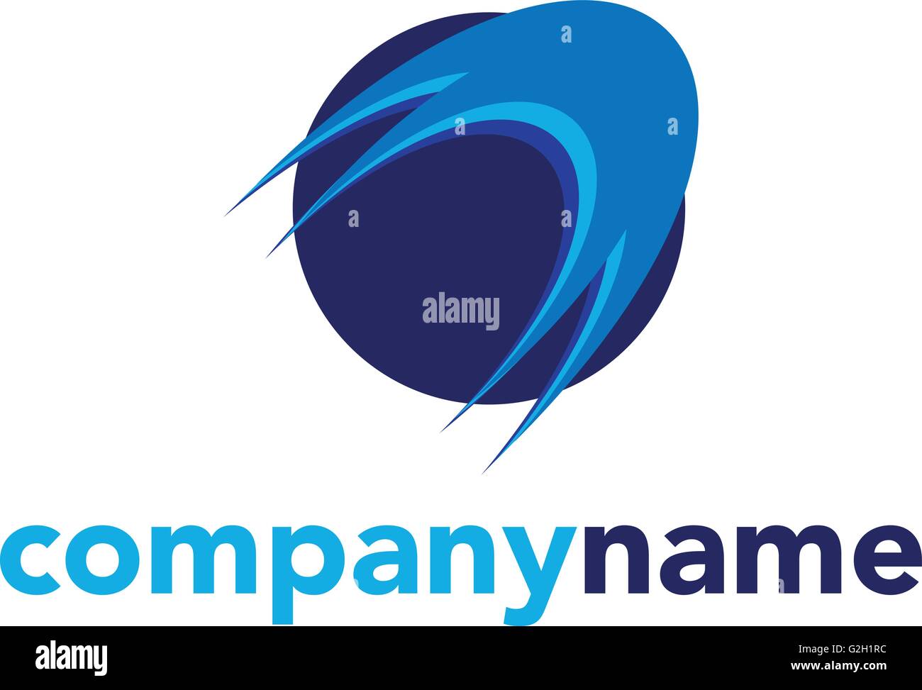 Comet logo template vettoriale Illustrazione Vettoriale