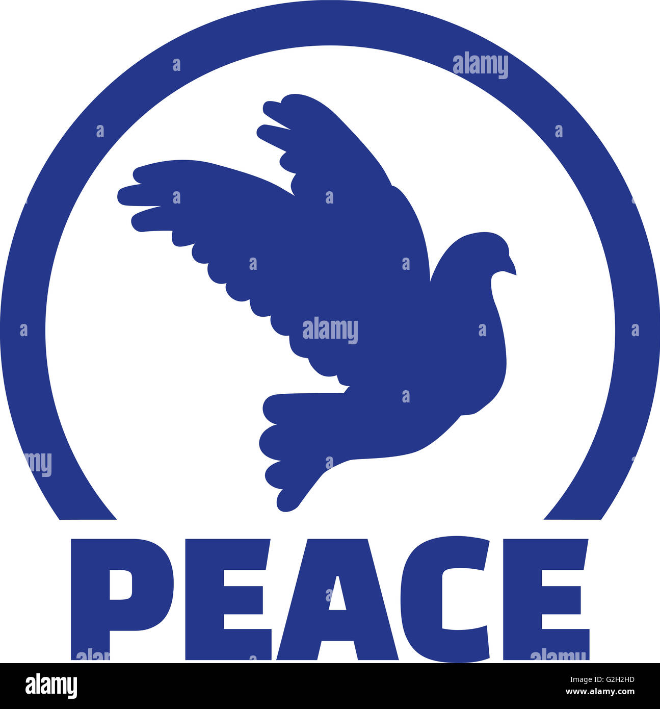 Emblema con colomba e di pace Foto Stock