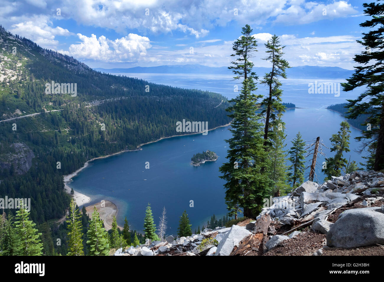 Emerald Bay escursionismo, Lake Tahoe, California Foto Stock