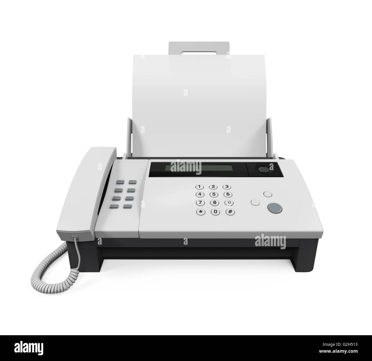Macchina Fax con carta isolato su sfondo bianco. 3D render Foto stock -  Alamy
