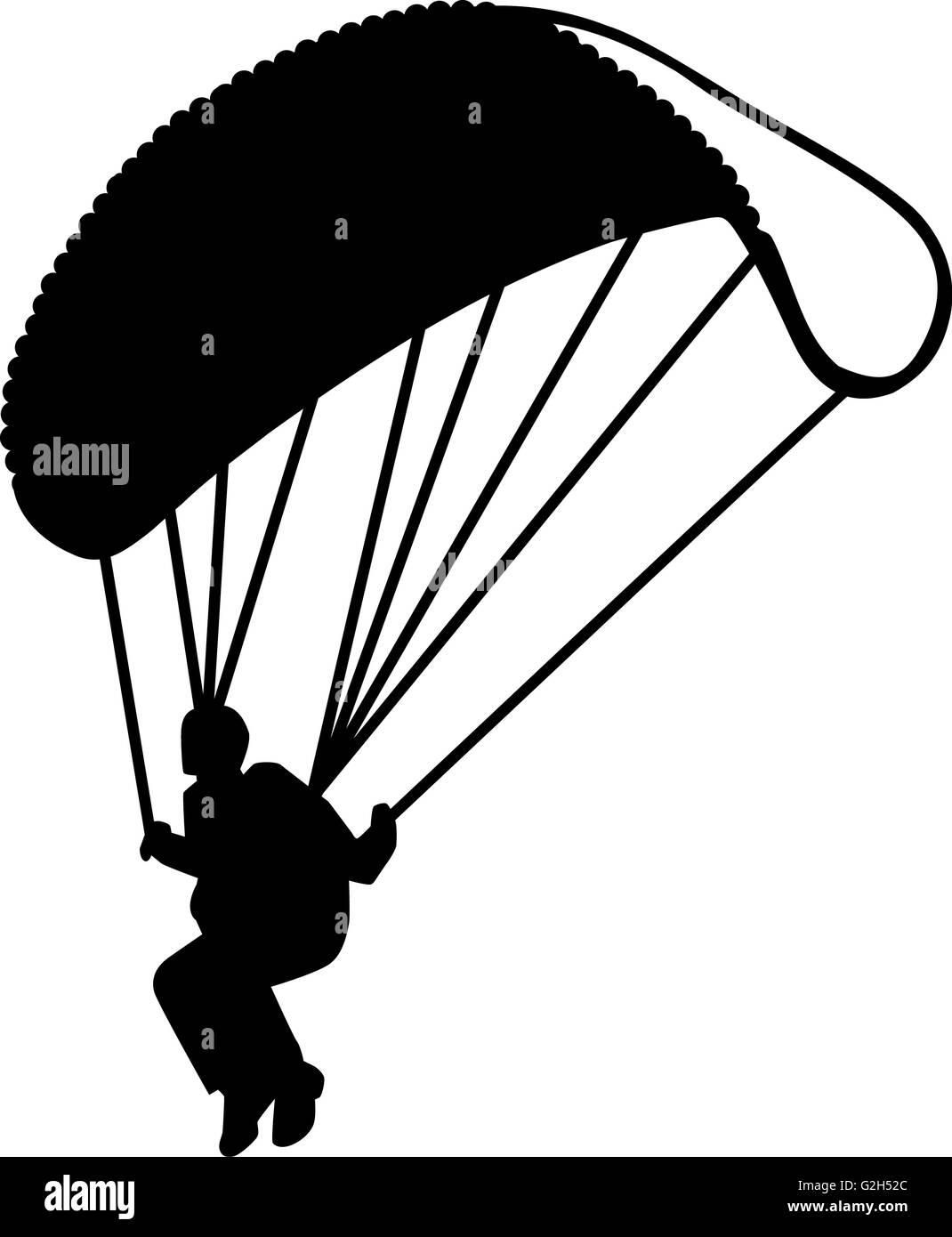 Skydiving Silhouette Real Foto Stock