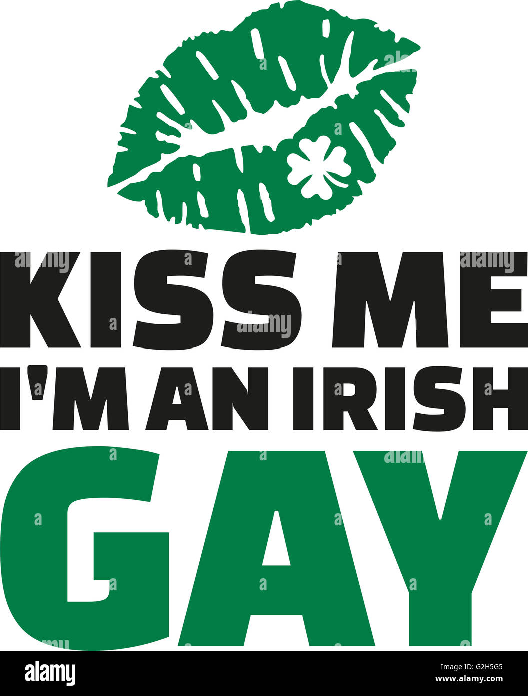 Kiss me sto un irlandese gay Foto Stock