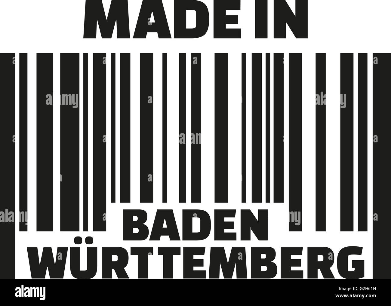 Realizzati in Baden-Württemberg codice a barre Foto Stock