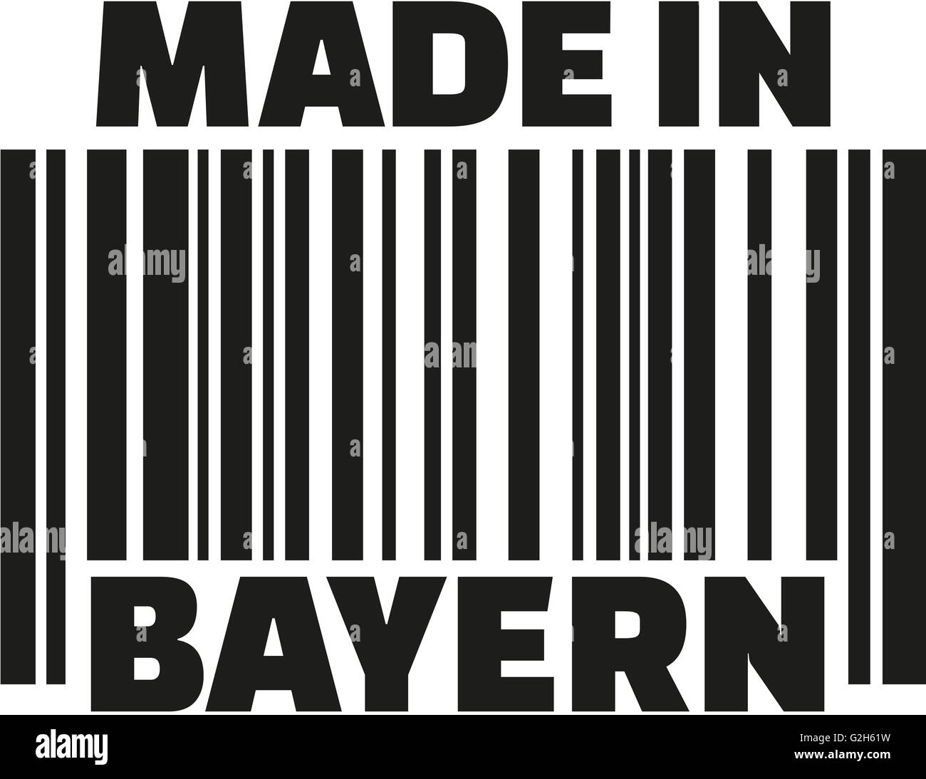 Realizzato in Baviera tedesco di codici a barre Foto Stock