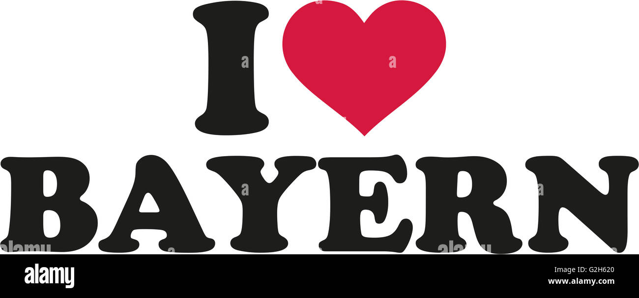Io amo la Baviera tedesco Foto Stock
