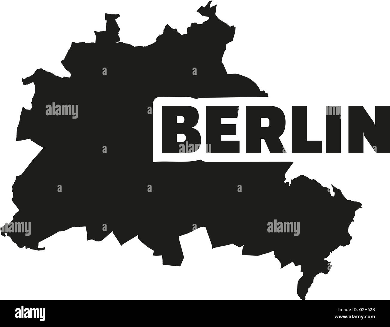 Mappa di Berlino con il titolo Foto Stock