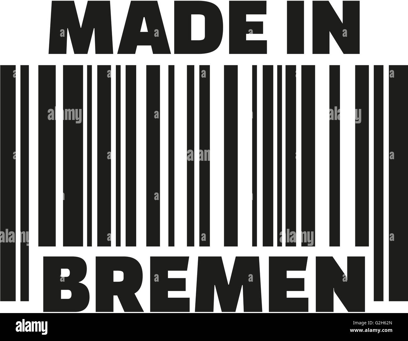 Fatto a Brema per codice a barre Foto Stock