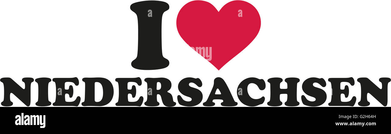 Io amo la Bassa Sassonia tedesco Foto Stock