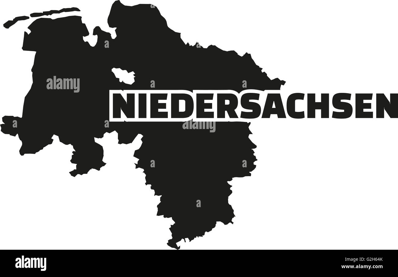 Bassa Sassonia mappa con titolo tedesco Foto Stock