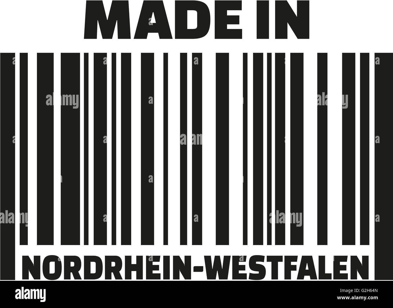 Realizzati in Renania settentrionale-Vestfalia tedesco di codici a barre Foto Stock
