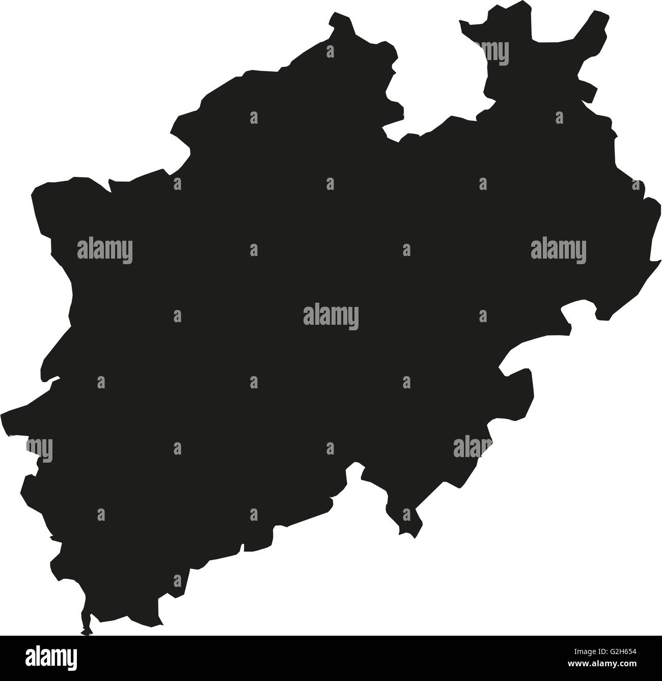 Mappa della Renania settentrionale-Vestfalia Foto Stock