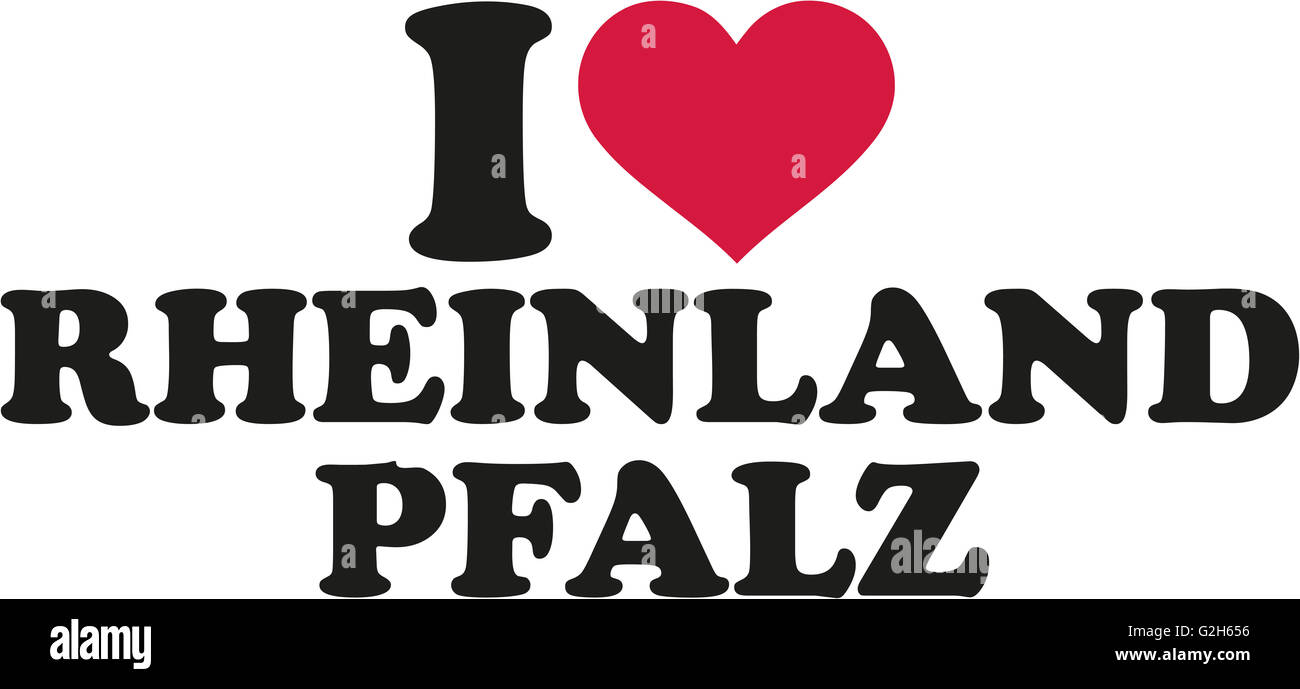 Io amo la Renania Palatinato tedesco Foto Stock