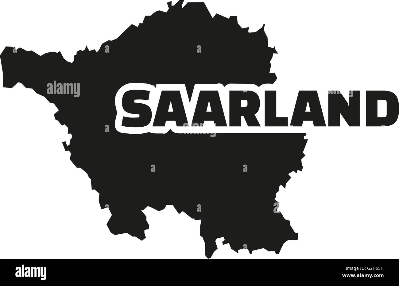Saarland mappa con titolo Foto Stock