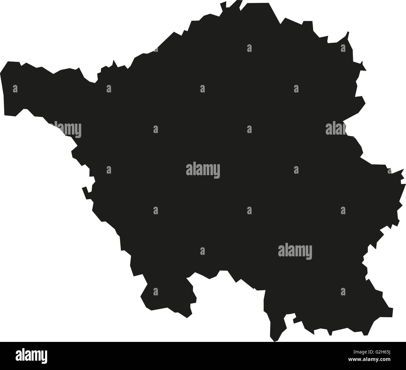 Mappa di Saarland Foto Stock